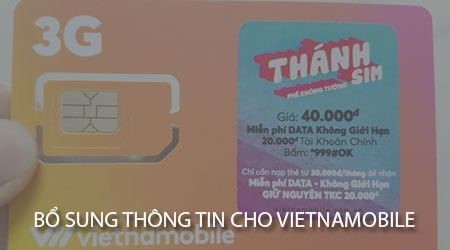 Cách bổ sung thông tin cho Vietnamobile, Thánh Sim