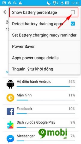 bat phan tram pin zenfone 3