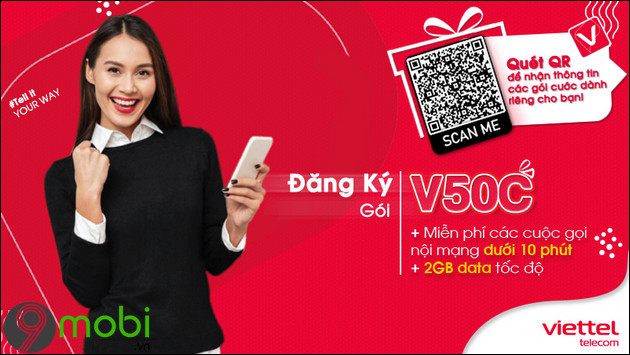 cac goi cuoc 4G viettel 50k thang V50C