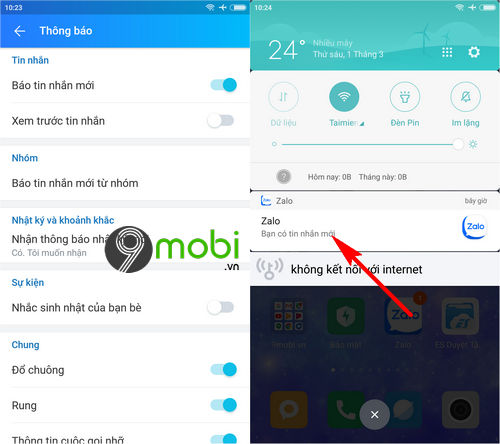 cach an tin nhan zalo tren man hinh dien thoai android 4