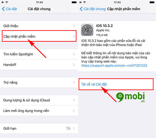 cach cap nhat ios 10 3 2 cho iphone ipad qua ota va itunes 3