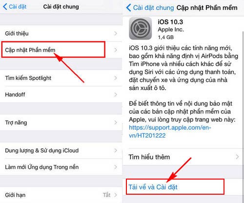 cach cap nhat ios 10 3 cho iphone ipad bang itunes ota 3