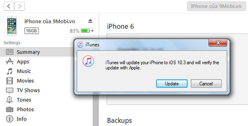 cach cap nhat ios 10 3 cho iphone ipad bang itunes ota 9