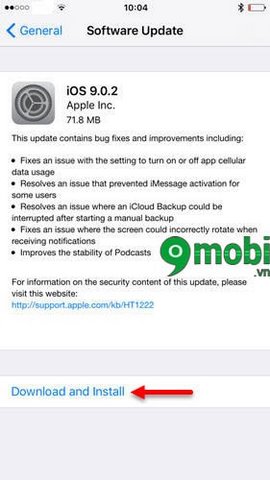 Nâng cấp iOS 9.0.2 cho iPhone iPad