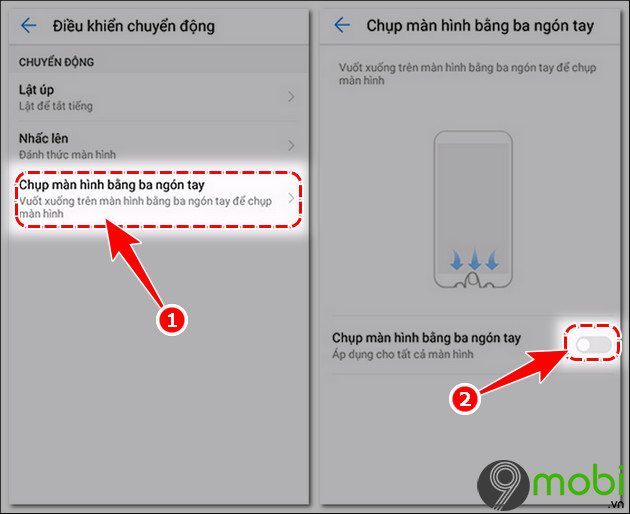 cach chup man hinh huawei bang chuyen dong tay