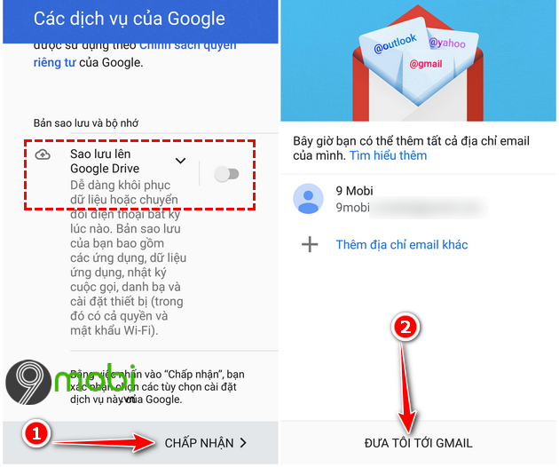 cach dang nhap gmail tren dien thoai android 7