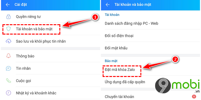 cach dat ma khoa zalo tren dien thoai android 4