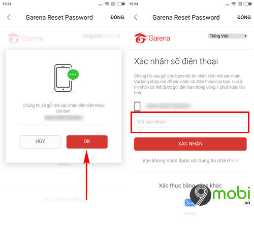 cach lay lai mat khau garena tren dien thoai 5