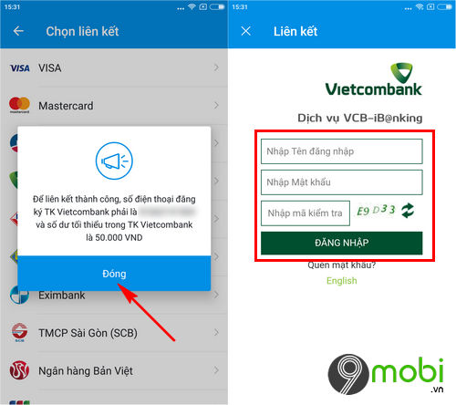 cach lien ket zalopay voi tai khoan vietcombank 4