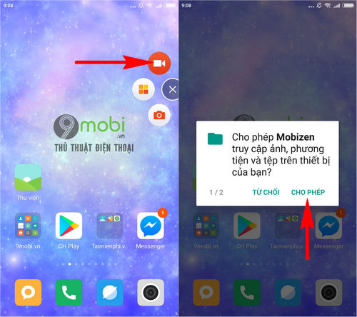 cach quay man hinh dien thoai bang mobizen 4
