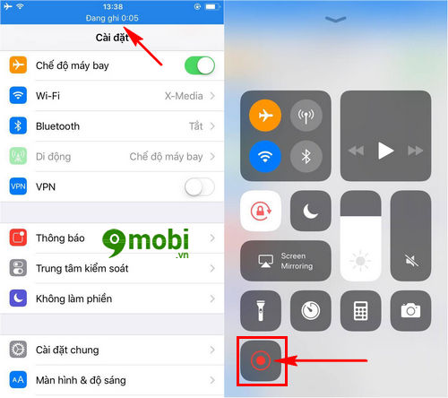 cach quay man hinh iphone tren ios 11 5