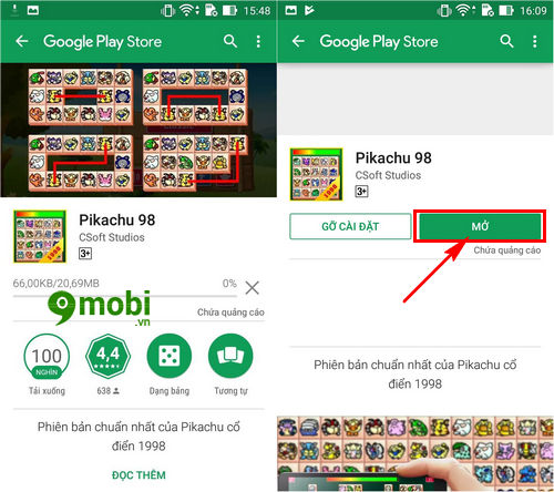 cach tai game pikachu cho dien thoai android iphone 4