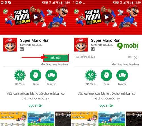 cach tai va choi game super mario run tren dien thoai android 3