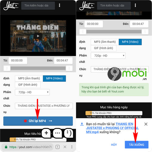 cach tai video youtube tren bphone 3 7