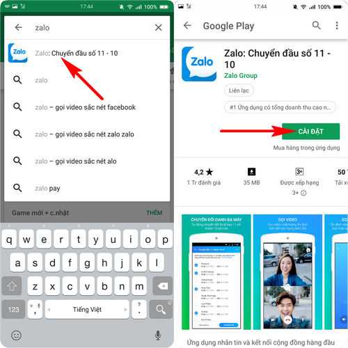 cach tai zalo cho bphone 3 3