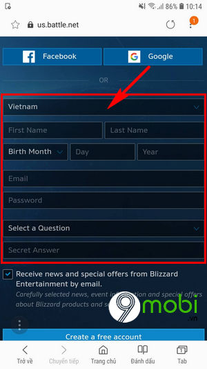 cach tao tai khoan battle net 2