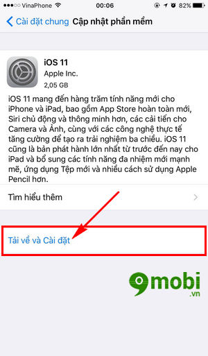 cap nhat iOS 11 cho iPhone, iPad