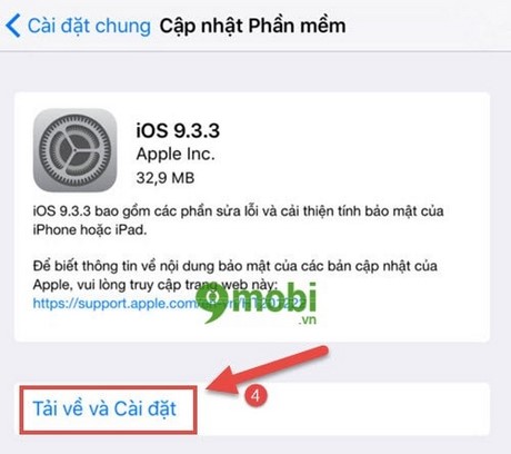 cap nhat iphone len ios 9.3.3