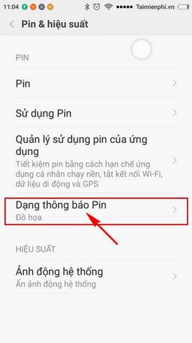 bat phan tram pin dien thoai xiaomi