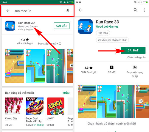huong dan cai dat va choi run race 3d 3