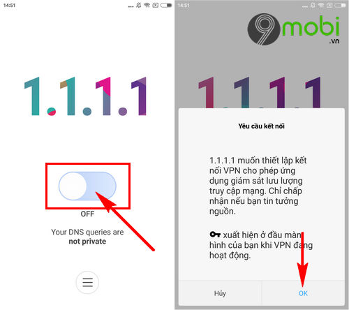 huong dan doi dns 1 1 1 1 tren smartphone bang ung dung 3