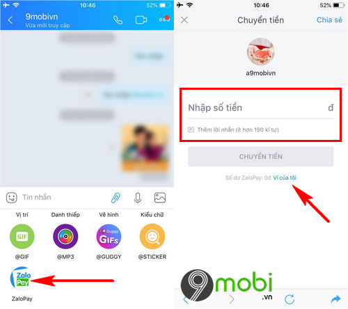 huong dan vua chat zalo vua chuyen tien 3