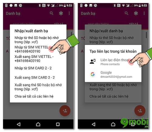 huong dan xuat danh ba tu sim vao bo nho may tren sony xz premium 3