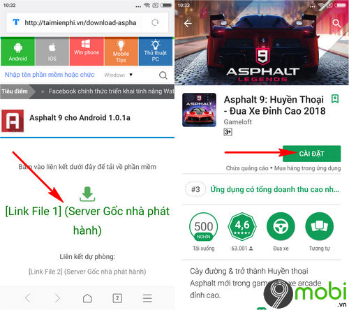 link tai asphalt 9 cho dien thoai o dau 2