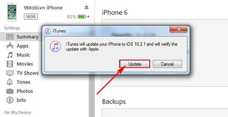 update ios 10.2.1 qua may tinh