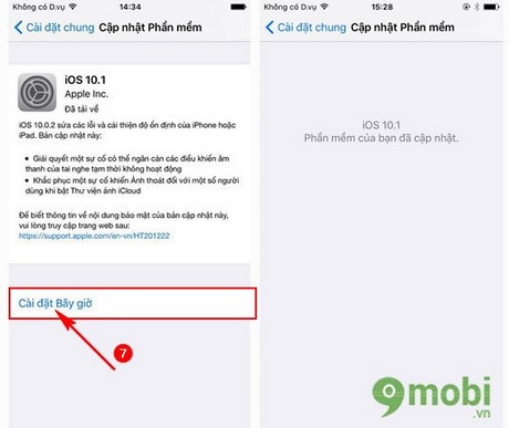 nang cap ios 10.1 cho iphone
