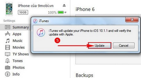 update ios 10.1.1 qua itunes