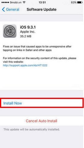 nang cap ios 9.3.1