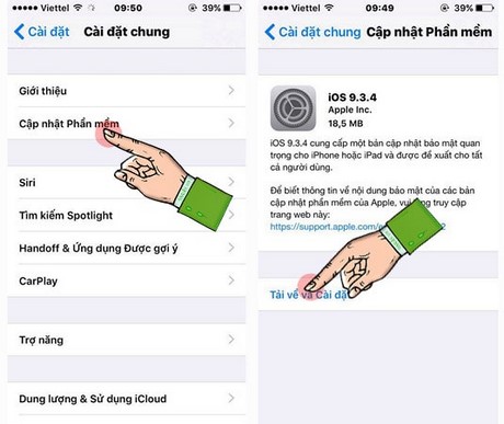 huong dan nang cap ios 9.3.4