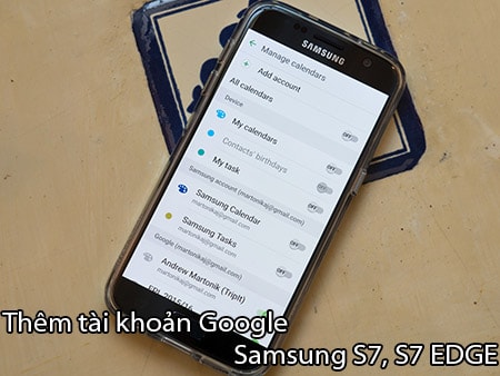 them tai khoan google tren samsung s7