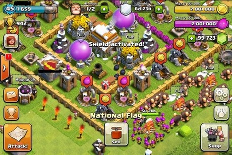 cach cay tien trong game clash of clans