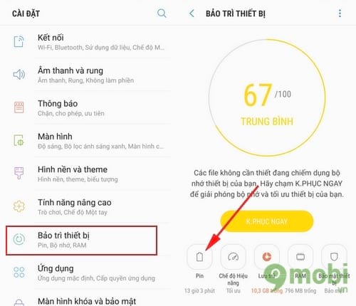 tiet kiem pin samsung galaxy s8 s8 plus bat che do tiet kiem pin 3
