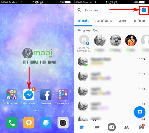 cach bat bong bong chat messenger cho xiaomi