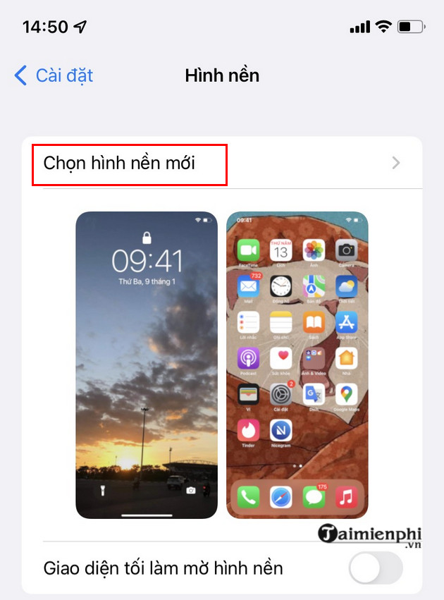 cach doi hinh nen iphone moi nhat