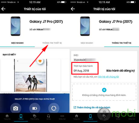 kiem tra bao hanh samsung online