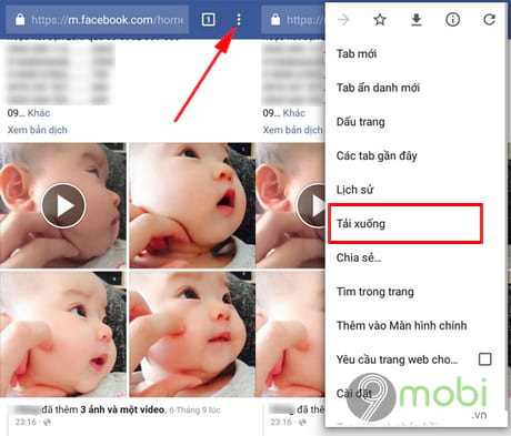 tai video tren facebook dien thoai android