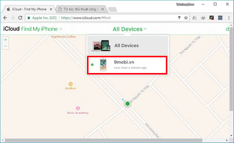 tim dien thoai iphone bi mat qua google map